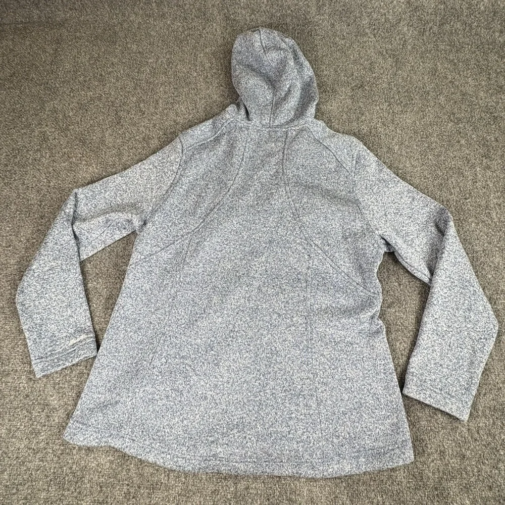 Eddie Bauer Zip Hoodie Women XL Blue Fleece Jacket Outdoor Athleisure Minimalist